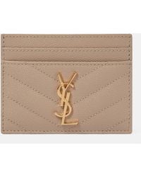 Saint Laurent - Monogram Leather Card Holder - Lyst