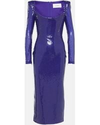 Alex Perry - Sequined Midi Dress - Lyst