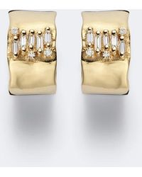 Suzanne Kalan - Mini 18Kt Hoop Earrings With Diamonds - Lyst