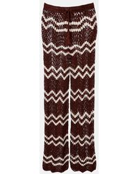 Anna Kosturova - Pantalones Rectos De Croche De Algodon - Lyst