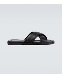 Versace Sandalen Greca aus Leder - Schwarz