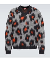KENZO - Pullover in misto alpaca e lana jacquard - Lyst