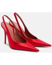 AMINA MUADDI - Anok Satin Slingback Pumps - Lyst