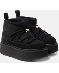 Inuikii - Shearling-trimmed Leather Ankle Boots - Lyst