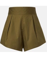 Adriana Degreas - Pleated Cotton-Blend Shorts - Lyst