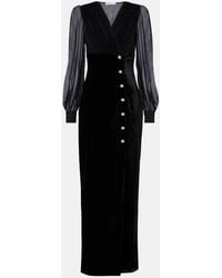 Alessandra Rich - Velvet And Georgette Gown - Lyst
