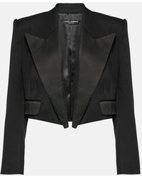 Dolce & Gabbana - Cropped Tuxedo Jacket - Lyst