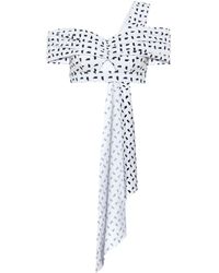 Self-Portrait One-Shoulder-Bikini-Oberteil - Weiß