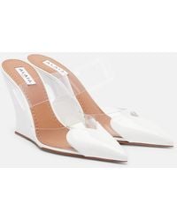 Alaïa - Le Cour 90 Leather And Pu Wedge Mules - Lyst