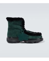 Burberry - Suede-shearling Creeper Boots - Lyst