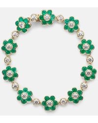 Anita Ko - Pulsera Flora De Oro De 18 Ct Con Esmeraldas Y Diamantes - Lyst