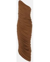 Norma Kamali - Diana Ruched One-Shoulder Midi Dress - Lyst