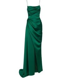 Rasario Robe longue en satin - Vert