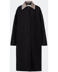 Rohe - Calf Hair-Trimmed Virgin Wool Coat - Lyst