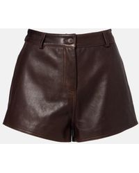 Nour Hammour - Leontine Leather Shorts - Lyst