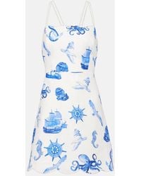 FARM Rio - Bedrucktes Minikleid Aus Leinen - Lyst