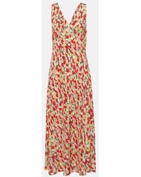RIXO London - Sandrine Floral Silk Midi Dress - Lyst