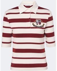 Acne Studios - Striped Cotton-Blend Jersey Polo Shirt - Lyst