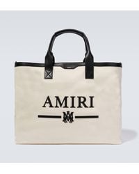Amiri - Embroidered Leather-trimmed Tote Bag - Lyst