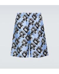Gucci - Shorts Horsebit in seta con stampa - Lyst