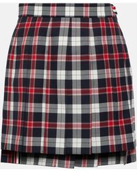 Thom Browne - Pleated Wool-blend Miniskirt - Lyst
