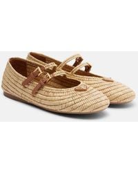Prada - Mary-Jane-Ballerinas Aus Haekelstrick Mit Leder - Lyst