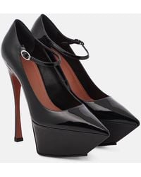 AMINA MUADDI - Yigit Patent Leather Platform Pumps - Lyst