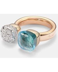 Pomellato - Nudo 18Kt Rose And Ring With Topaz And Diamonds - Lyst