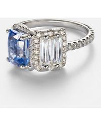 Suzanne Kalan - 18Kt Ring With Diamonds And Sapphire - Lyst