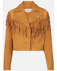 Gabriela Hearst - Azra Embellished Fringed Suede Jacket - Lyst