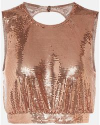 Rabanne - Metallic Mesh Top - Lyst