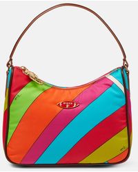 Emilio Pucci - Small Printed Leather-trimmed Shoulder Bag - Lyst
