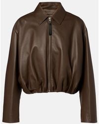 Loewe - Draped Leather Jacket - Lyst