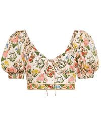 Agua Bendita - Floral-print Cropped Top - Lyst