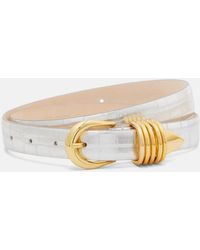 DEHANCHE - Hollyhock Croc-Effect Mirrored Leather Belt - Lyst