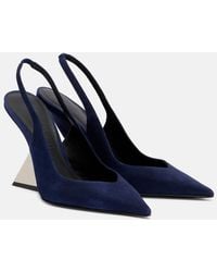 The Attico - Cheope 105 Suede Slingback Pumps - Lyst