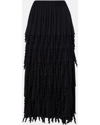 Alaïa - Tiered Wool And Silk Maxi Skirt - Lyst