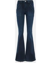 FRAME - Le High Flare Trapunto High-Rise Flared Jeans - Lyst