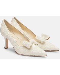Manolo Blahnik - Epirotes 70 Embroidered Satin Pumps - Lyst