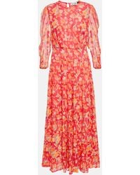 RIXO London - Olimani Floral-Print Chiffon Midi Dress - Lyst