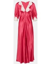 RIXO London - Abito Lungo Simone Con Pizzo - Lyst
