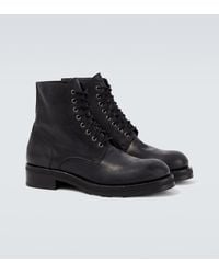 The Row - Leather Combat Boots - Lyst