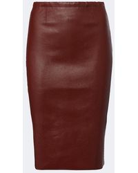 Stouls - Gilda Leather Midi Skirt - Lyst