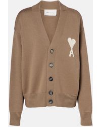 Ami Paris - Ami De Cour Wool And Cotton Cardigan - Lyst