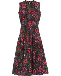 Marni Bedrucktes Midikleid aus Baumwolle - Rot