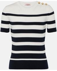 Valentino - Striped Cotton Top - Lyst