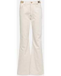 Rabanne - Embellished High-rise Flared Jeans - Lyst