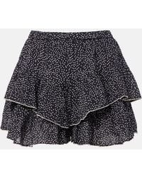 Isabel Marant - Jocadia Polka-Dot Ruffled Cotton Shorts - Lyst