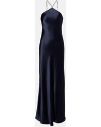 STAUD - Cadence Halterneck Satin Slip Dress - Lyst