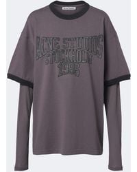 Acne Studios - Layered Printed Cotton Jersey T-Shirt - Lyst